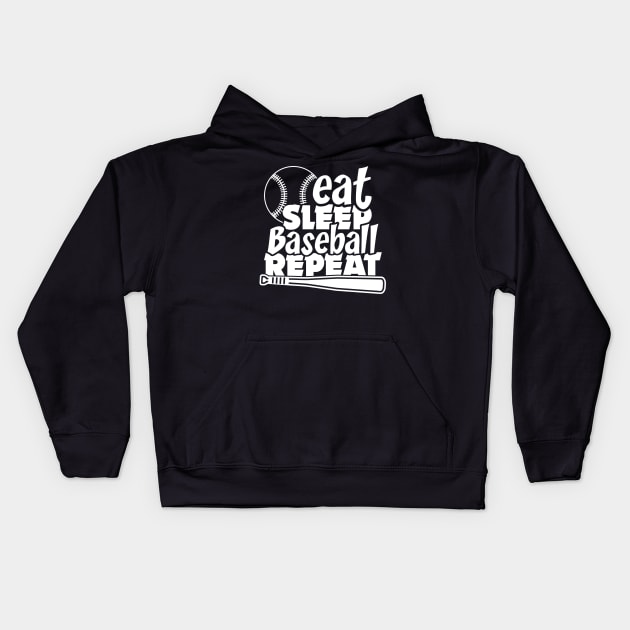 Eat Sleep Baseball repeat Kids Hoodie by artdise